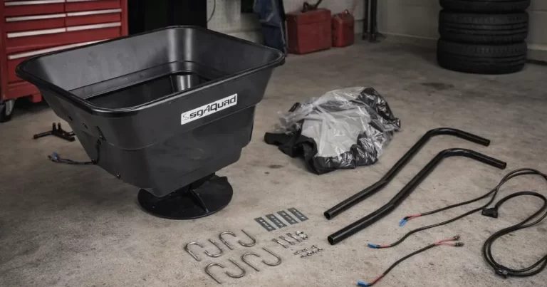 Test av Sandspridare för fyrhjuling 31 liter