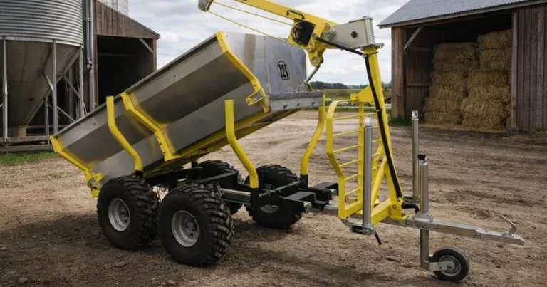 Test av Skogsvagn med lastflak och kran