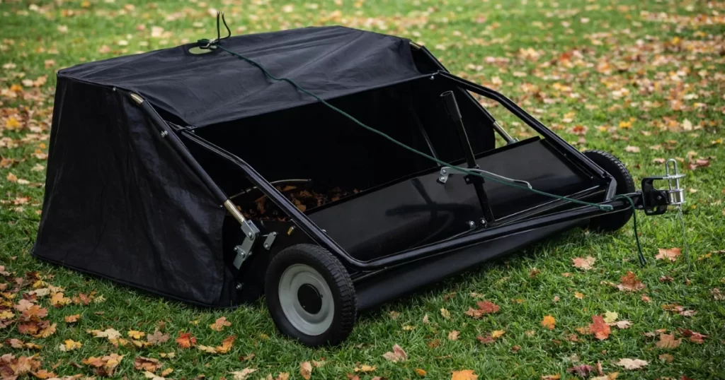 Test av Uppsamlare Lawn Sweeper - 120 cm