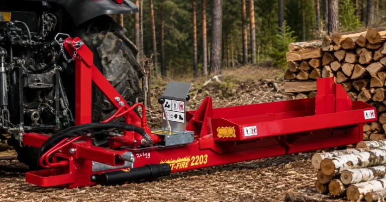 Test av Split-Fire Vedklyv för traktorhydraulik 18 ton