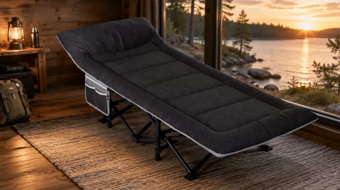 Test av Nordcore Tältsäng Premium Svart-210x80x40cm - max 280kg