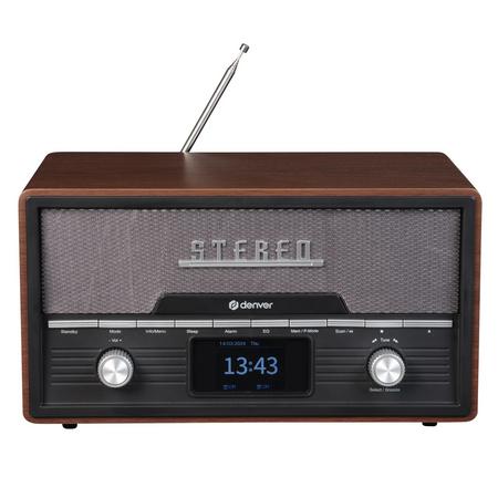 Denver MDA-525DW musikanläggning, mörkt trä